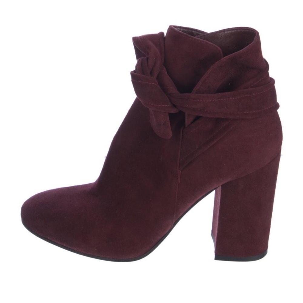 Gianvito Rossi Elegant Burgundy Suede Ankle Boots
